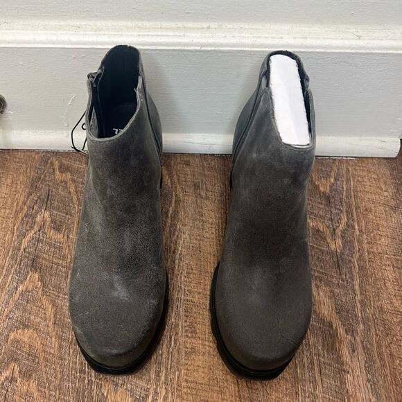 Sorel Quarry/Black Woman’s Joan of Arctic Leather Waterproof Wedge III Zip Boots - Picture 2 of 16